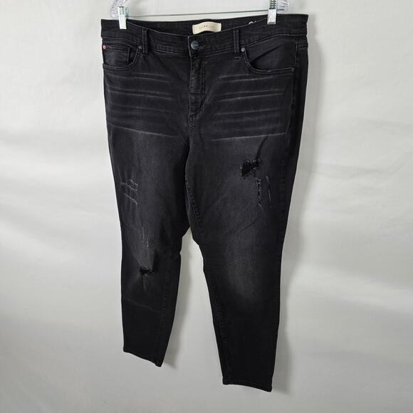 Slink Jeans Women's 20 Black Curvy Distressed Skinny - Picture 15 of 15